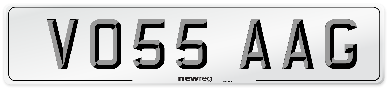 VO55 AAG Number Plate from New Reg
